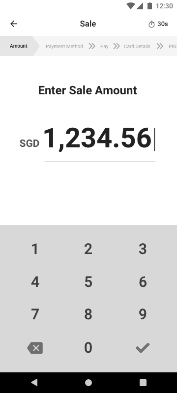 Lofi sale amount keypad in SGD