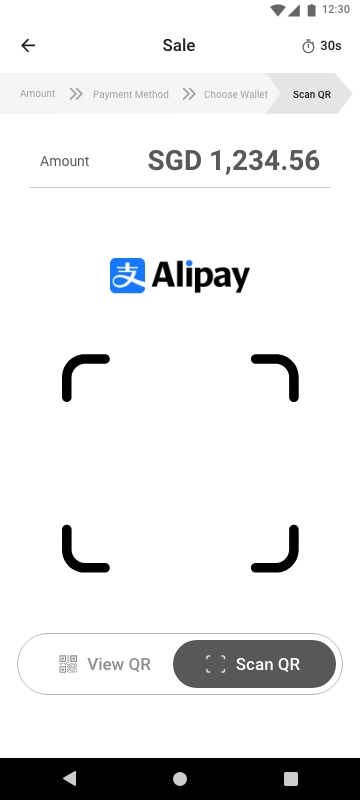 Lofi QR payment with Scan QR selected
