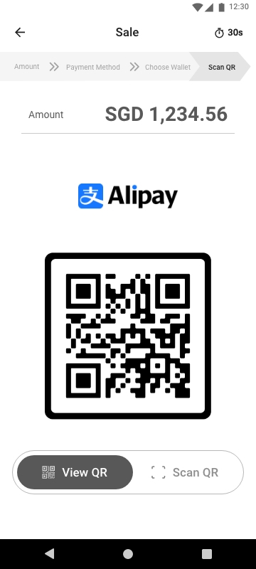 Lofi QR payment with View QR selected showing a code
