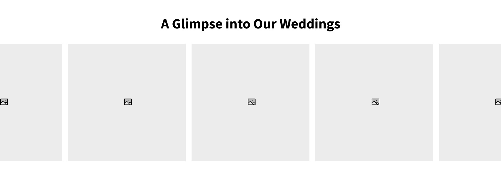 Photo gallery section: A Glimpse into Our Weddings