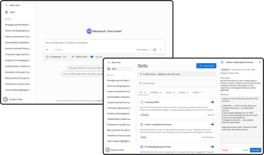 Research Assistant screen