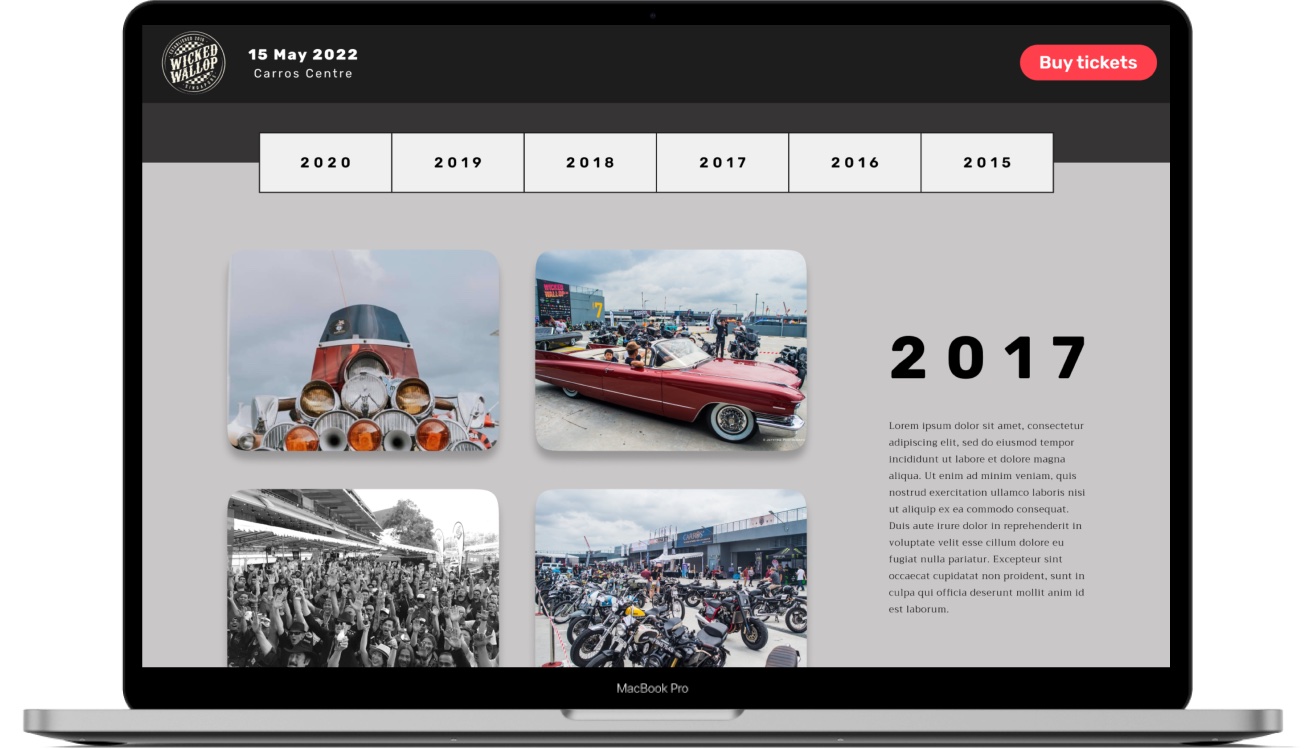 High-fidelity timeline entry for another past year